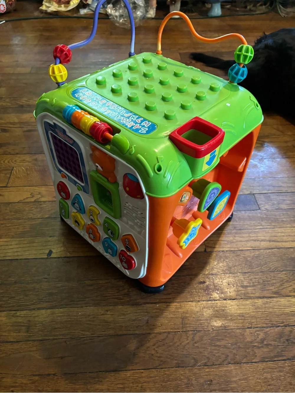 Multi-Activity Learning Cube Toy in Green and Blue